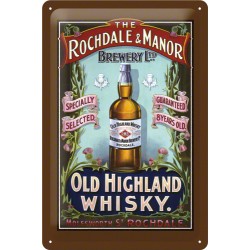 Placa metalica - Old Highland whiskey - 20x30 cm